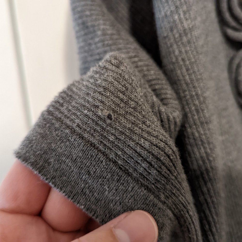 Anthropologie Knitted & Knotted Grey Ruffled Sweater - Picture 9 of 13